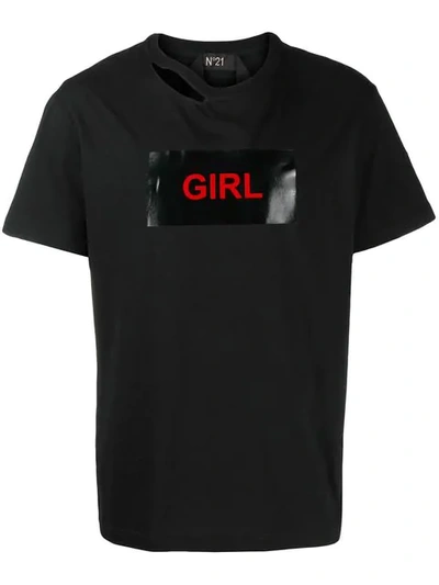N°21 Nº21 Girl T-shirt - 黑色 In Black