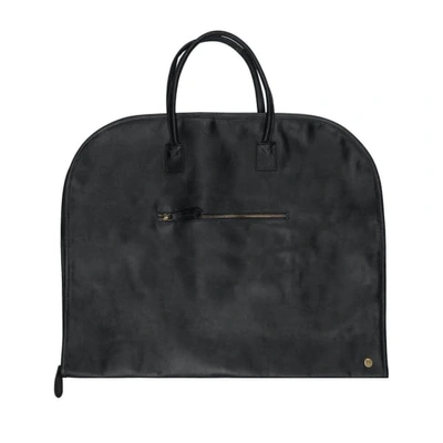 Mahi Leather Full Grain Leather Suit Or Garment Carrier In Ebony Black