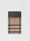 BURBERRY Vintage Check E-canvas and Leather Card Case