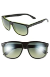 Ray Ban Boyfriend 60mm Flat Top Sunglasses - Black/green