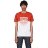 KENZO KENZO RED AND WHITE LIMITED EDITION COLORBLOCK TIGER T-SHIRT