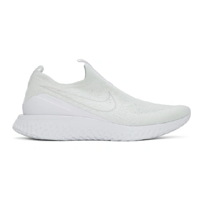 Nike Epic Phantom React Flyknit Running Sneakers In White