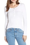 Splendid Forever Thermal Henley Top In White