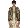 GUCCI GUCCI GREEN GG SEQUIN BOMBER JACKET