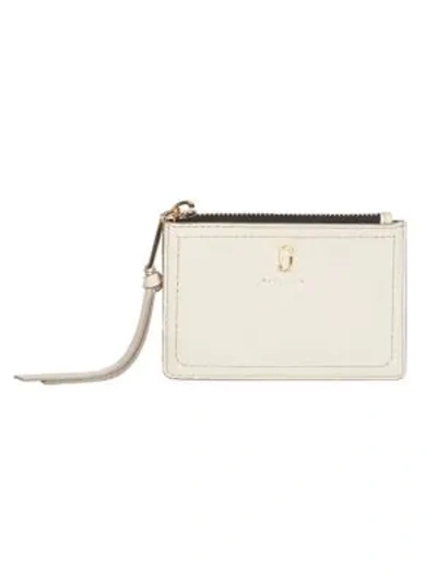 Marc Jacobs Women's The Softshot Zip Leather Card Case In Cream