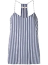 Tibi Stripe Twill Racerback Camisole In Blue