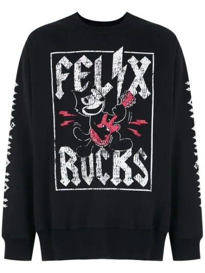 À La Garçonne + Hering Felix Rocks Sweatshirt In Black