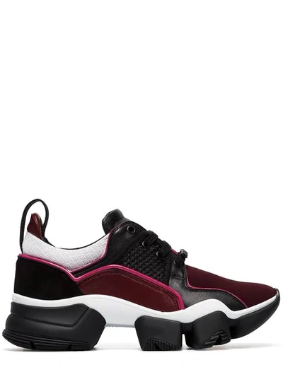 Givenchy Jaw Leather And Neoprene Trainers In Burgundy