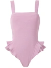 Clube Bossa Lavender Ruffle Trim Swimsuit In Pink
