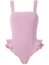 Clube Bossa Lavender Ruffle Trim Swimsuit In Purple