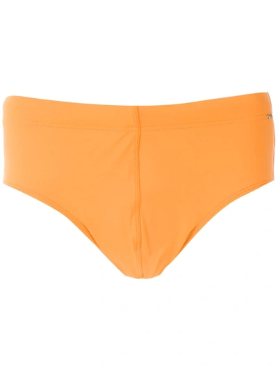 Amir Slama 纯色泳裤 - 橘色 In Orange