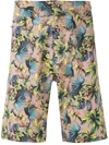 Amir Slama Foliage Print Swim Short In Red