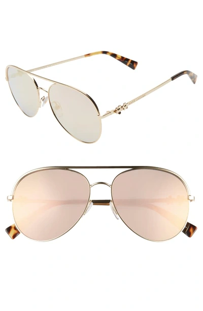 Marc Jacobs Women's Marc Daisy Brow Bar Aviator Sunglasses, 58mm In Gold/ Pink