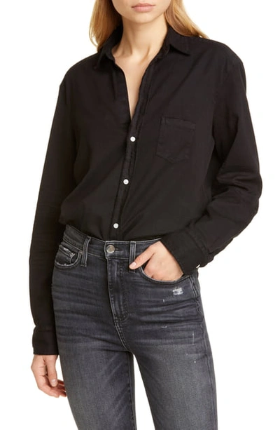 Frank & Eileen The Eileen Cotton Shirt In Blackout Stonewashed Denim