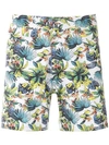 Amir Slama Foliage Print Swim Trunk In White