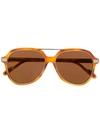 Cartier C Décor Sunglasses In Brown
