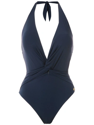 Brigitte Swimsuit With Twisted Detail In Blue