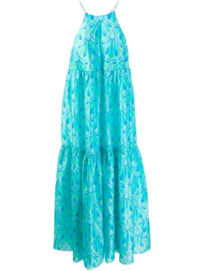 Giada Benincasa Printed Tiered Maxi Dress - Blue