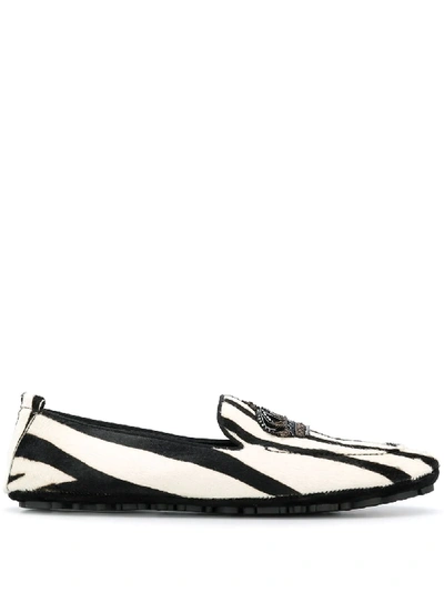 Dolce & Gabbana Crown Striped Loafers - Black