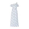 PAISIE Floral Jumpsuit With Knot Shoulder & Ruffle Overlay In Light Blue Floral