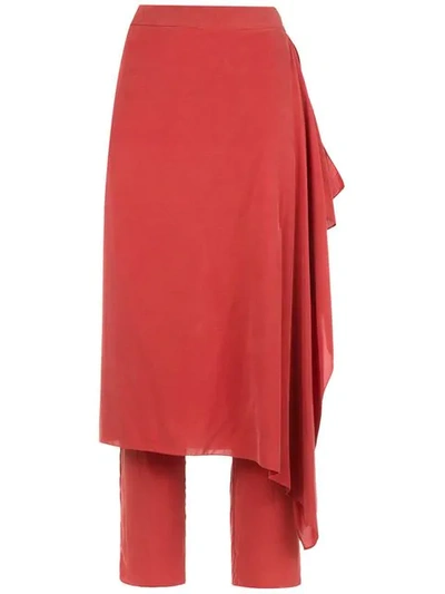 Alcaçuz Ladrilha长裤 - 红色 In Red