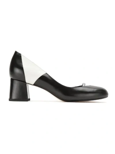 Sarah Chofakian Leather Panelled Pumps In Black