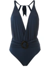 Brigitte Swimsuit With Buckle Detail In Blue