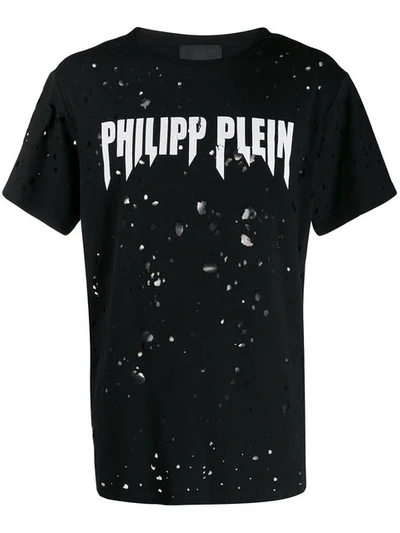 Philipp Plein Destroyed Logo T In Black