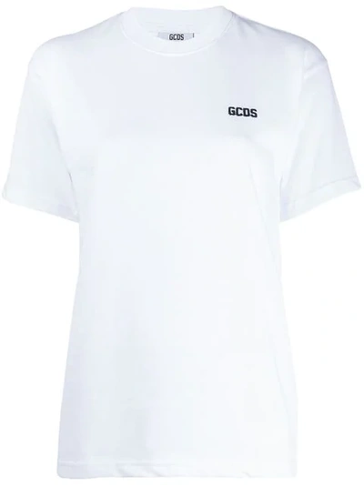 Gcds Logo Embroidered T-shirt - 白色 In White