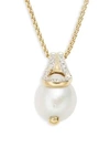 JOHN HARDY 18K Yellow Gold, 12MM Freshwater Pearl & Diamond Necklace