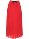 À LA GARÇONNE À LA GARÇONNE NYLON MIDI SKIRT - RED