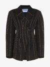 MUGLER MUGLER EXAGGERATED WAIST STRIPED BLAZER,19S1VE027616513497271