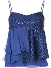 NINA RICCI SEQUINED CAMISOLE TOP