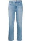 J BRAND FADED CROPPED JEANS