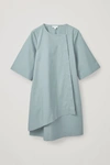 Cos Folded Cotton A-line Dress In Turquoise