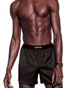 Tom Ford Logo-waistband Satin-finish Boxers In Dark Brown