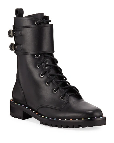 Sophia Webster Bessie Studded Leather Ankle Boots In Black