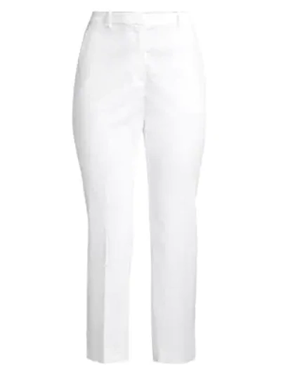Theory Women's Crunch Cropped Stretch-linen Trousers In White