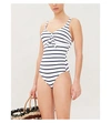Melissa Odabash Lisbon Striped One-piece Swimsuit In Navy Pique
