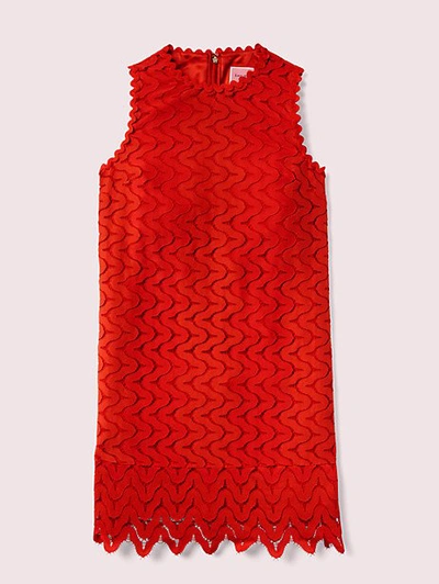 Kate Spade Sand Dune Lace Shift Dress In Zinnia Red