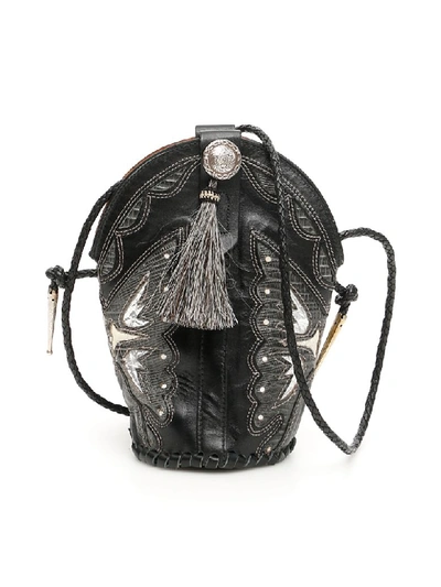 Jessie Western Vintage Mini Boot Bag In Black,grey,silver