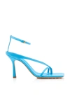 Bottega Veneta 90mm Stretch Leather Thong Sandals In Blue