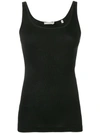 Vince Cotton-blend Tank Top In Black