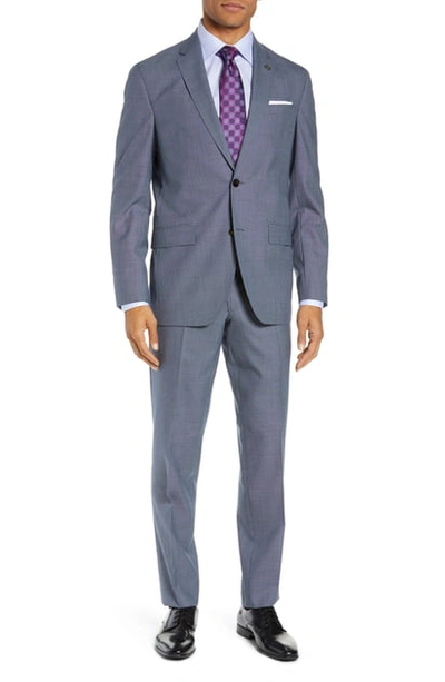 Ted Baker Konan Trim Fit Solid Wool Suit In Light Blue
