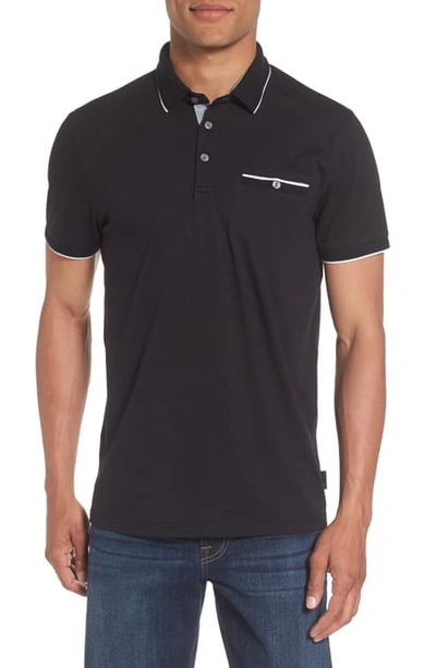 Ted Baker Derry Slim Fit Polo In Black