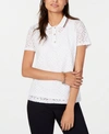 TOMMY HILFIGER LACE POLO TOP