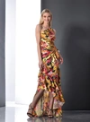 THEIA ONE SHOULDER RUFFLED FLORAL EVENING GOWN,TH19PFG4154-1