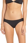 Becca Fine Line Ribbed Bikini Bottoms In Black