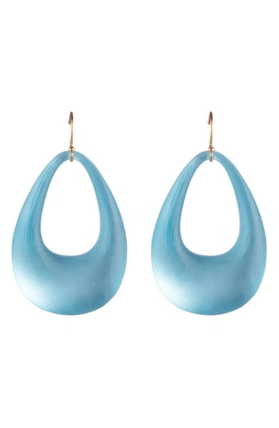 Alexis Bittar Small Tapered Hoop Earrings In Light Turquoise
