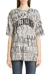 BALENCIAGA LOGO PRINT OVERSIZE TEE,571205TEVA4